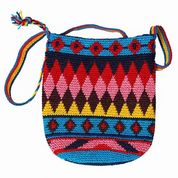 Vintage Handbags - Crochet Mochila Wayuu Bag
